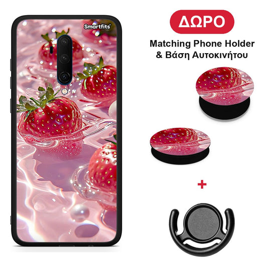 Juicy Strawberries - OnePlus 7T Pro θήκη + Δώρο Phone Holder & Βάση Αυτοκινήτου