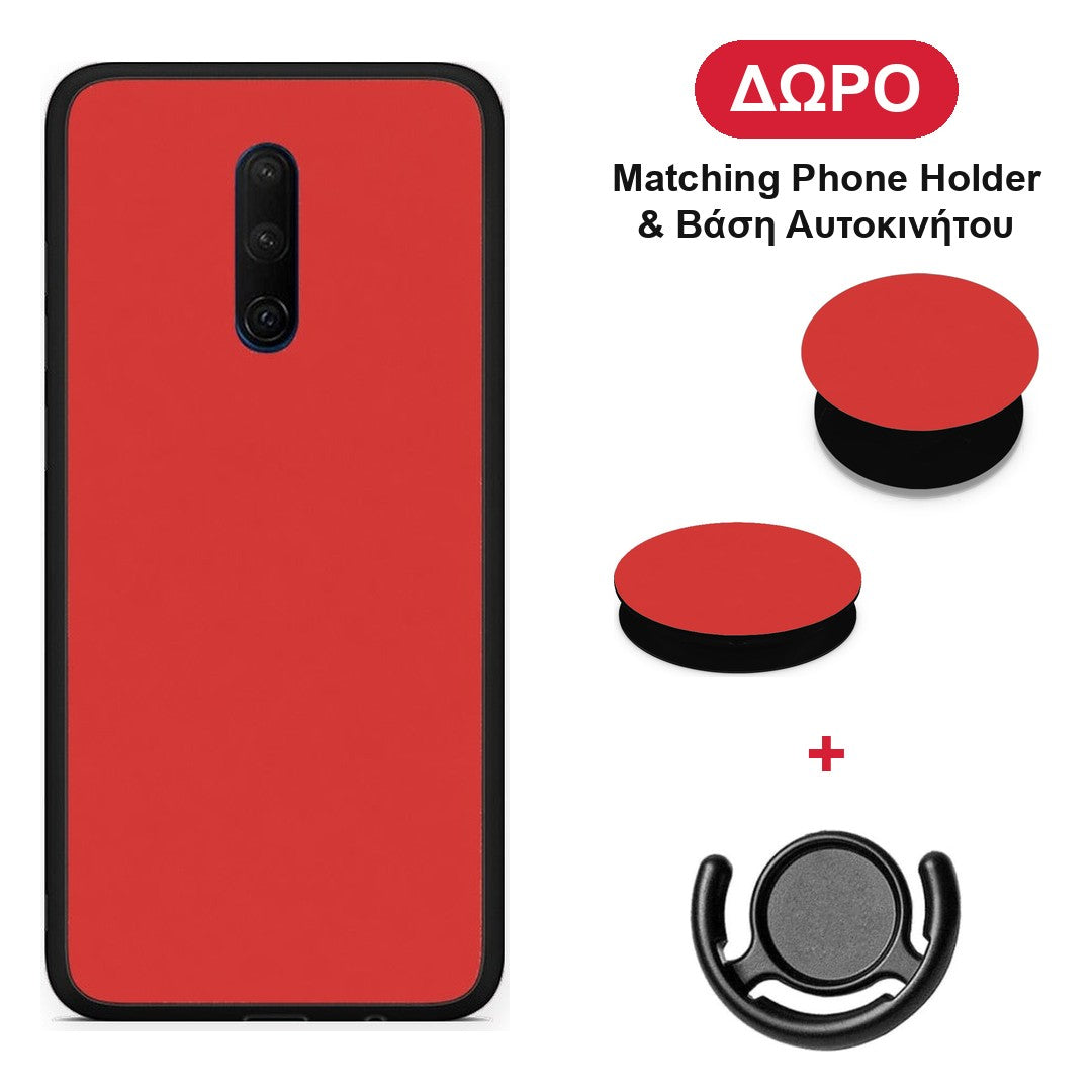 Poppy Red - OnePlus 7T Pro θήκη + Δώρο Phone Holder & Βάση Αυτοκινήτου