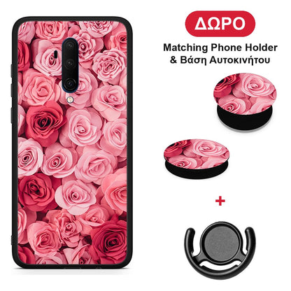 Valentine RoseGarden - OnePlus 7T Pro θήκη + Δώρο Phone Holder & Βάση Αυτοκινήτου