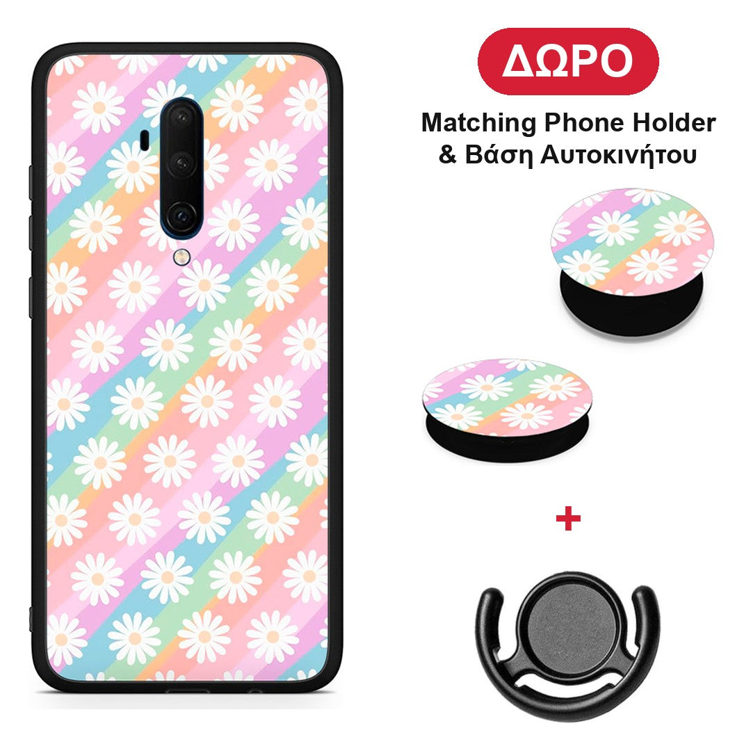 White Daisies - OnePlus 7T Pro θήκη + Δώρο Phone Holder & Βάση Αυτοκινήτου
