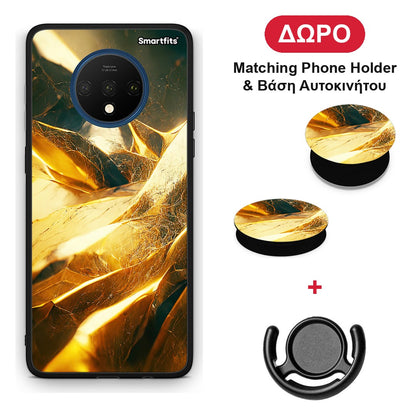 Real Gold - OnePlus 7T θήκη + Δώρο Phone Holder & Βάση Αυτοκινήτου