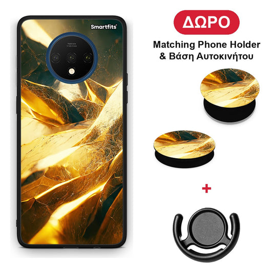 Real Gold - OnePlus 7T θήκη + Δώρο Phone Holder & Βάση Αυτοκινήτου