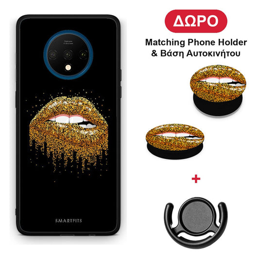 Valentine Golden - OnePlus 7T θήκη + Δώρο Phone Holder & Βάση Αυτοκινήτου