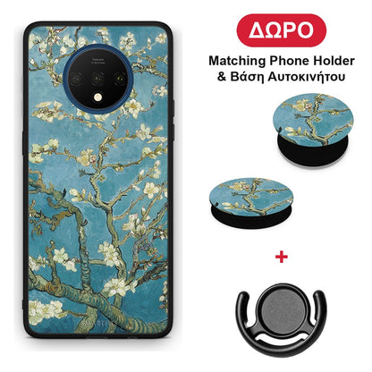 White Blossoms - OnePlus 7T θήκη + Δώρο Phone Holder & Βάση Αυτοκινήτου