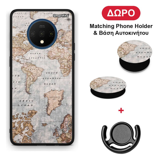 World Map - OnePlus 7T θήκη + Δώρο Phone Holder & Βάση Αυτοκινήτου