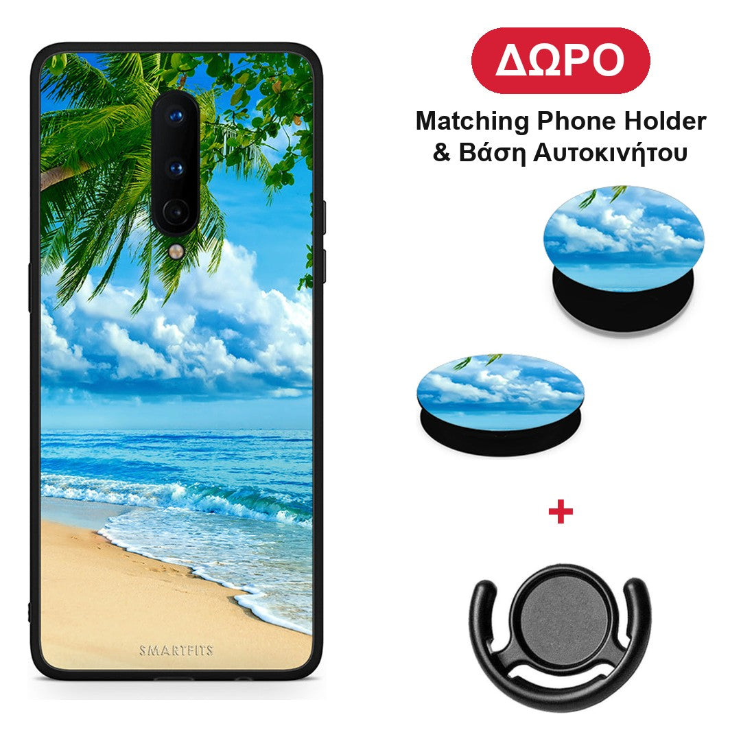 Beautiful Beach - OnePlus 8 θήκη + Δώρο Phone Holder & Βάση Αυτοκινήτου