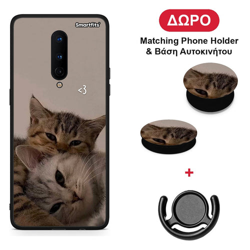 Cats In Love - OnePlus 8 θήκη + Δώρο Phone Holder & Βάση Αυτοκινήτου
