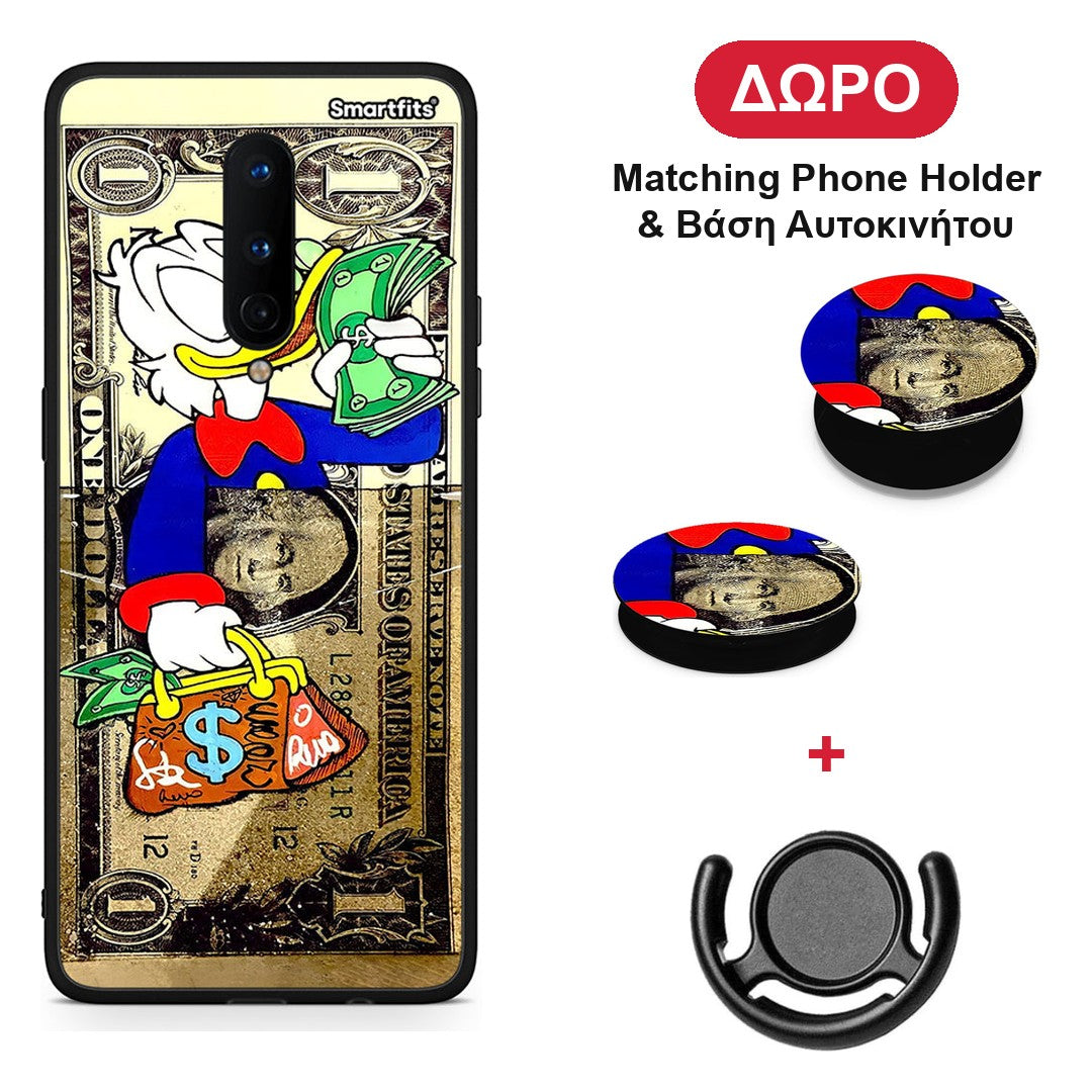 Duck Money - OnePlus 8 θήκη + Δώρο Phone Holder & Βάση Αυτοκινήτου
