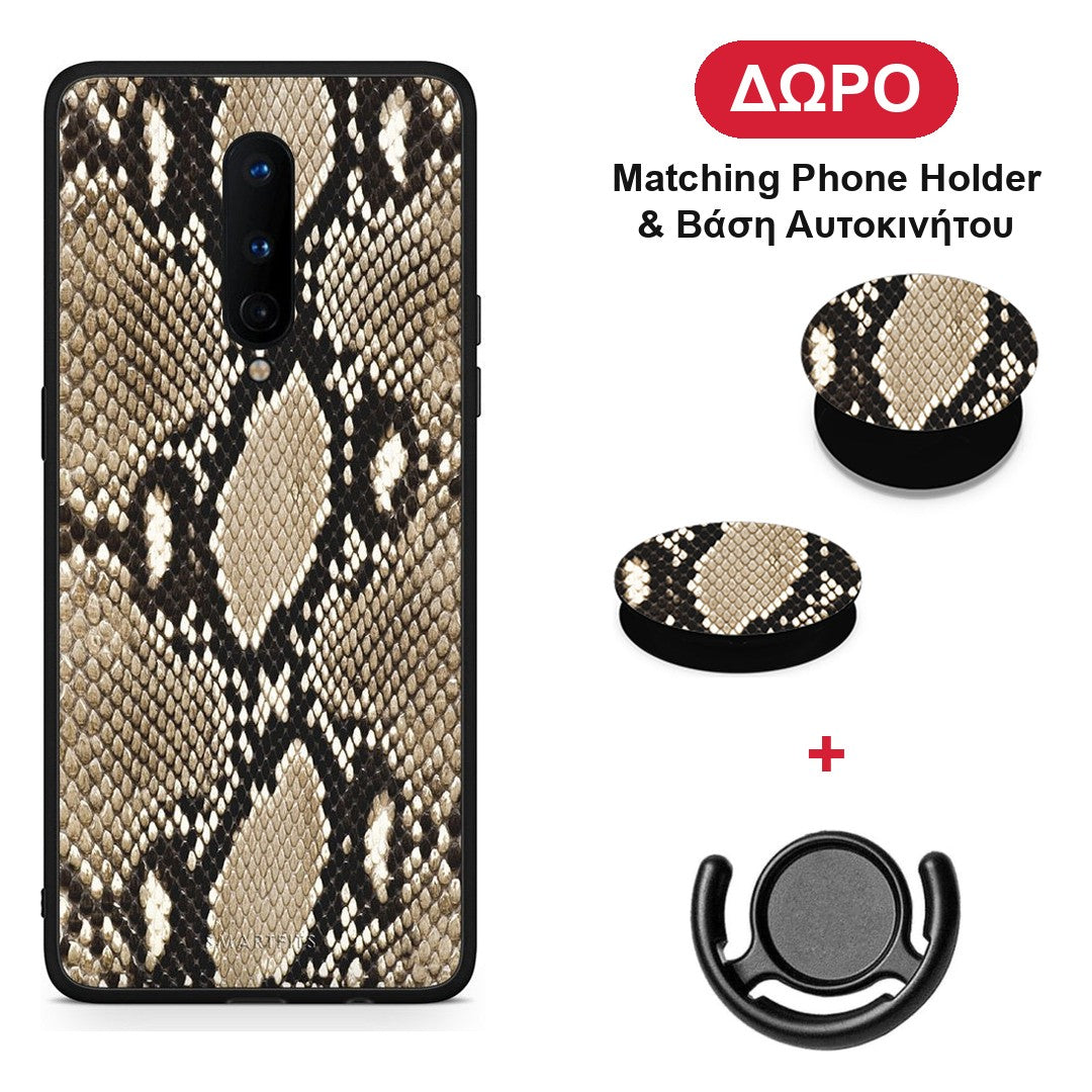 Animal Fashion Snake - OnePlus 8 θήκη + Δώρο Phone Holder & Βάση Αυτοκινήτου