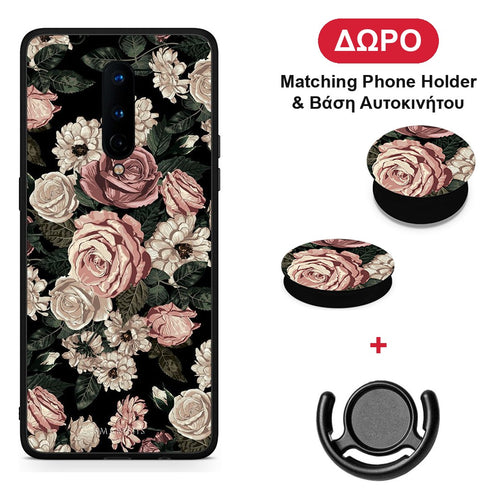 Flower Wild Roses - OnePlus 8 θήκη + Δώρο Phone Holder & Βάση Αυτοκινήτου