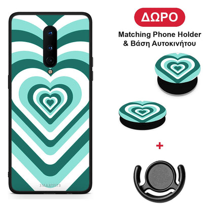 Green Hearts - OnePlus 8 θήκη + Δώρο Phone Holder & Βάση Αυτοκινήτου