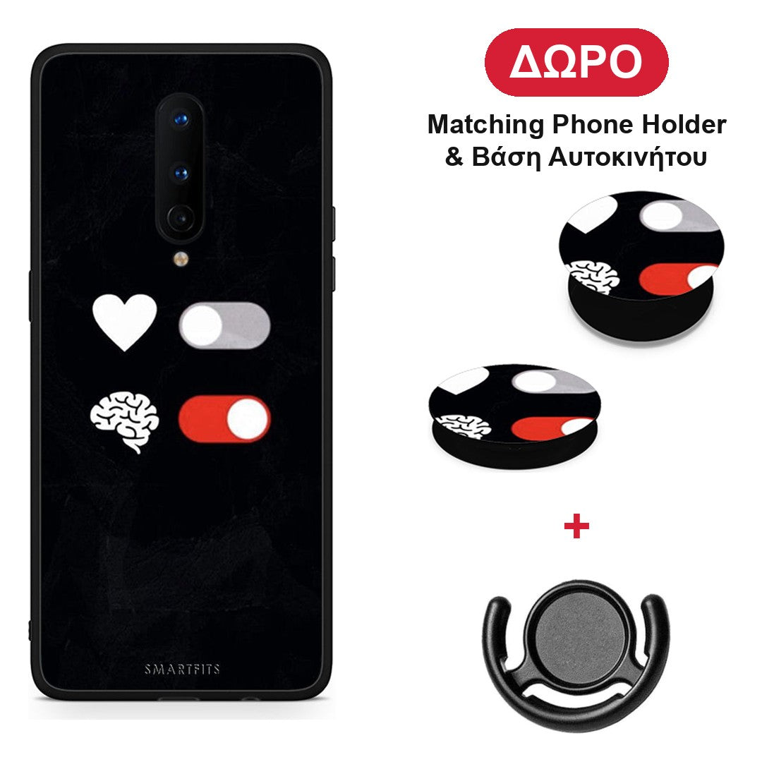 Heart Vs Brain - OnePlus 8 θήκη + Δώρο Phone Holder & Βάση Αυτοκινήτου