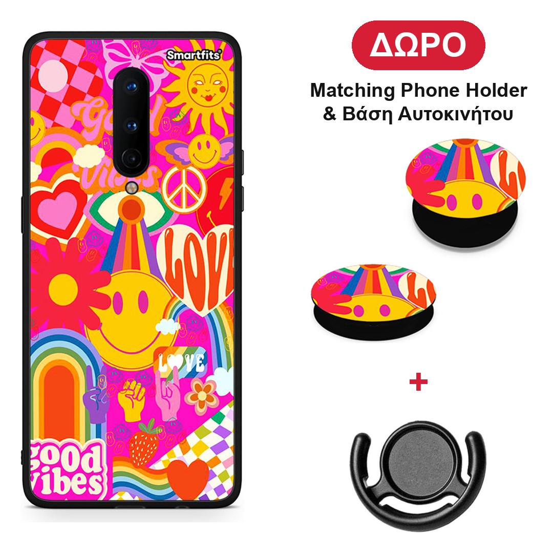 Hippie Love - OnePlus 8 θήκη + Δώρο Phone Holder & Βάση Αυτοκινήτου