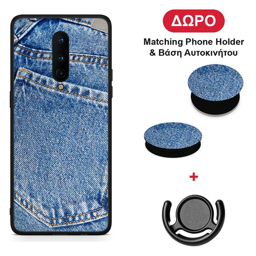 Jeans Pocket - OnePlus 8 θήκη + Δώρο Phone Holder & Βάση Αυτοκινήτου