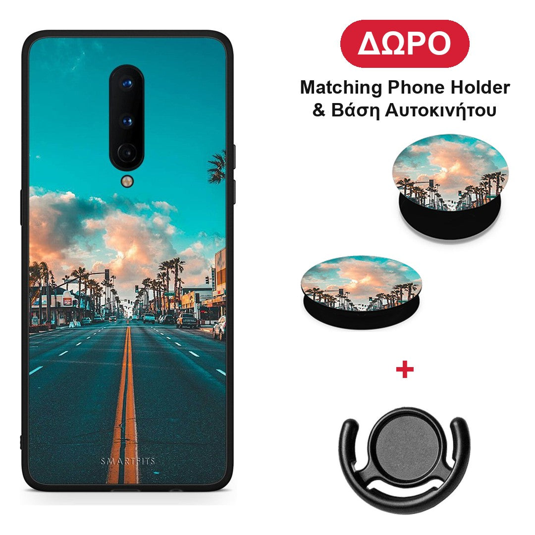 Landscape City - OnePlus 8 θήκη + Δώρο Phone Holder & Βάση Αυτοκινήτου