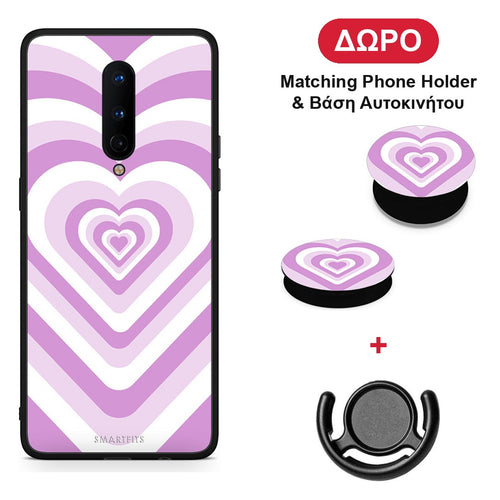 Lilac Hearts - OnePlus 8 θήκη + Δώρο Phone Holder & Βάση Αυτοκινήτου
