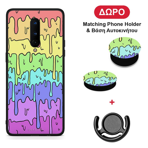 Melting Rainbow - OnePlus 8 θήκη + Δώρο Phone Holder & Βάση Αυτοκινήτου