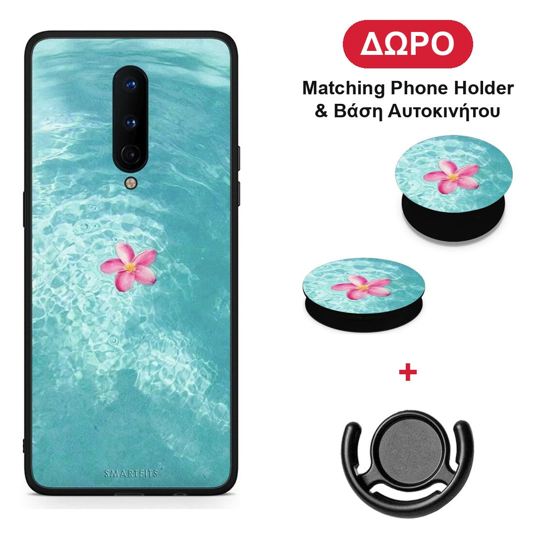 Water Flower - OnePlus 8 θήκη + Δώρο Phone Holder & Βάση Αυτοκινήτου