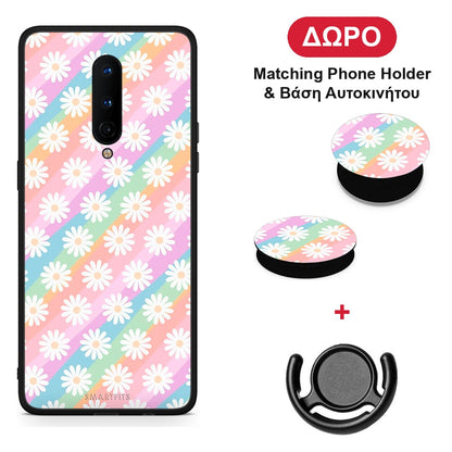 White Daisies - OnePlus 8 θήκη + Δώρο Phone Holder & Βάση Αυτοκινήτου