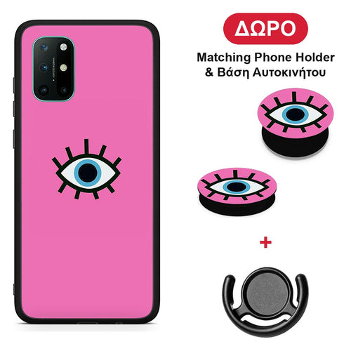 Blue Eye Pink - OnePlus 8T θήκη + Δώρο Phone Holder & Βάση Αυτοκινήτου