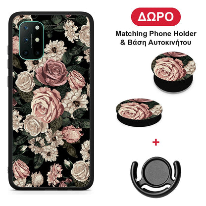 Flower Wild Roses - OnePlus 8T θήκη + Δώρο Phone Holder & Βάση Αυτοκινήτου