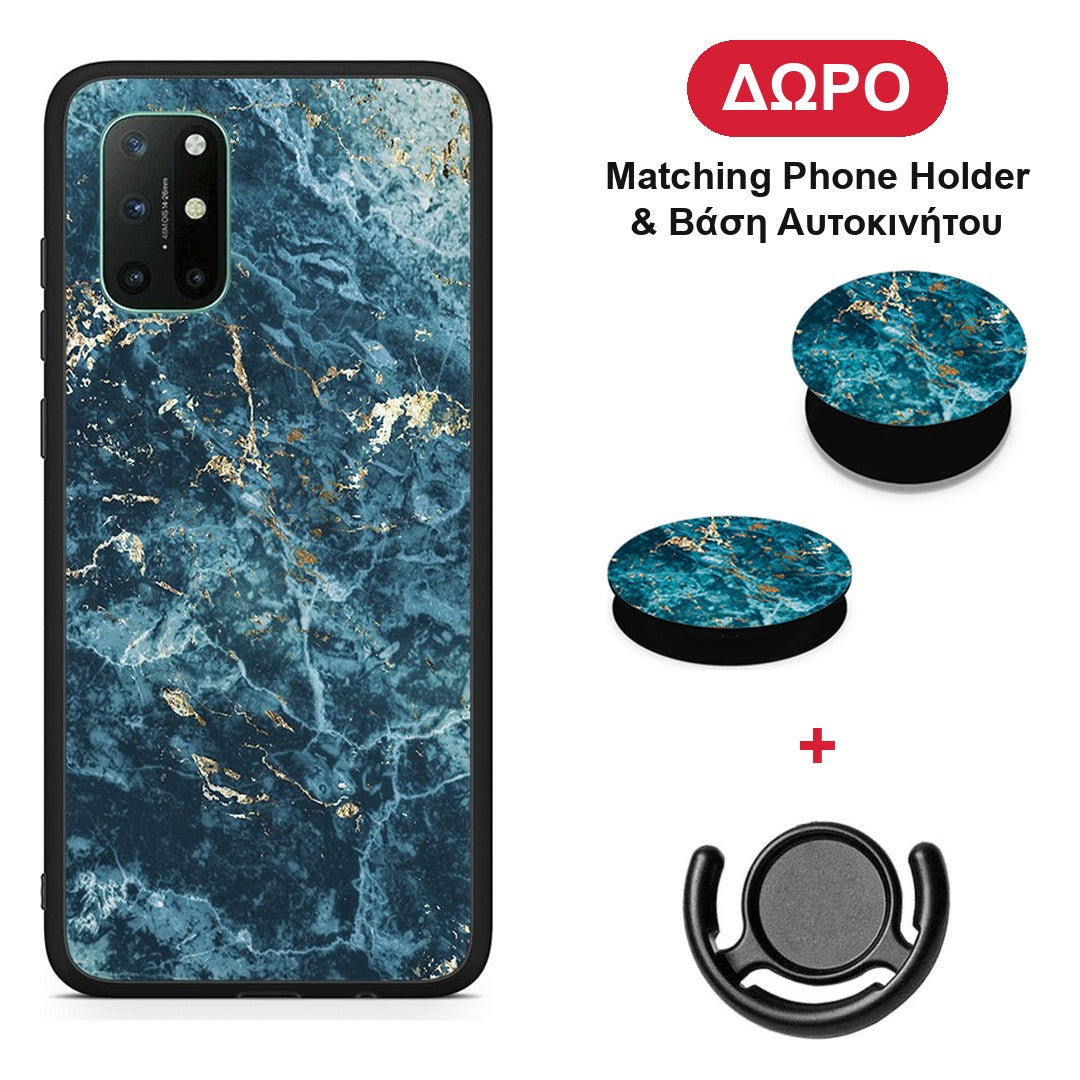 Marble Blue - OnePlus 8T θήκη + Δώρο Phone Holder & Βάση Αυτοκινήτου