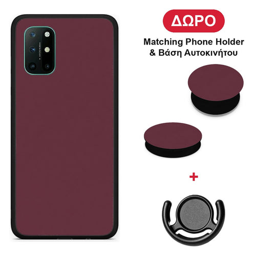 Muted Burgundy - OnePlus 8T θήκη + Δώρο Phone Holder & Βάση Αυτοκινήτου