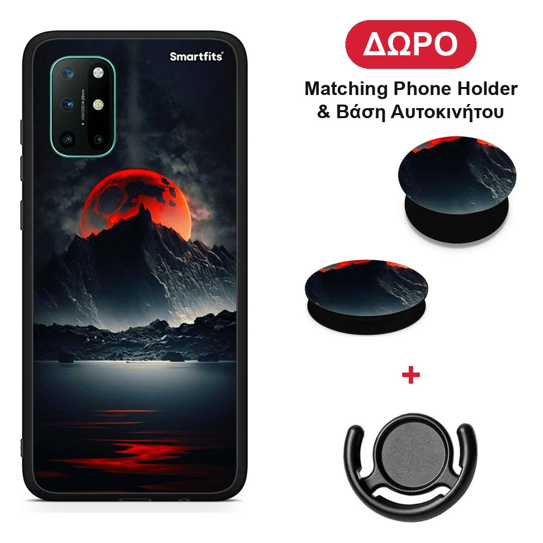 Red Full Moon - OnePlus 8T θήκη + Δώρο Phone Holder & Βάση Αυτοκινήτου