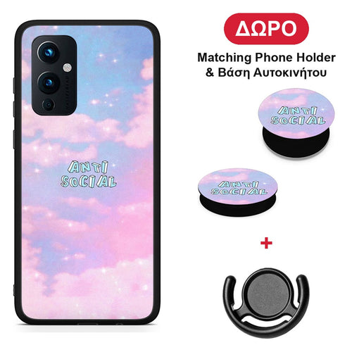 Anti Social - OnePlus 9 θήκη + Δώρο Phone Holder & Βάση Αυτοκινήτου