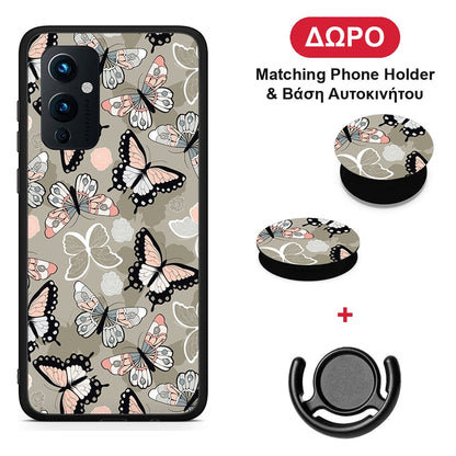 Boho Butterflies - OnePlus 9 θήκη + Δώρο Phone Holder & Βάση Αυτοκινήτου