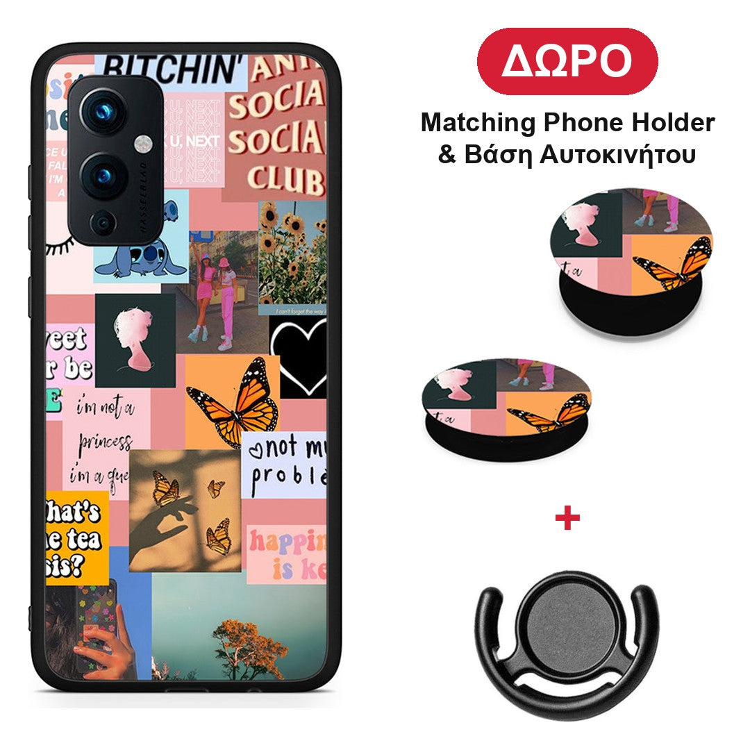 Collage Bitchin - OnePlus 9 θήκη + Δώρο Phone Holder & Βάση Αυτοκινήτου