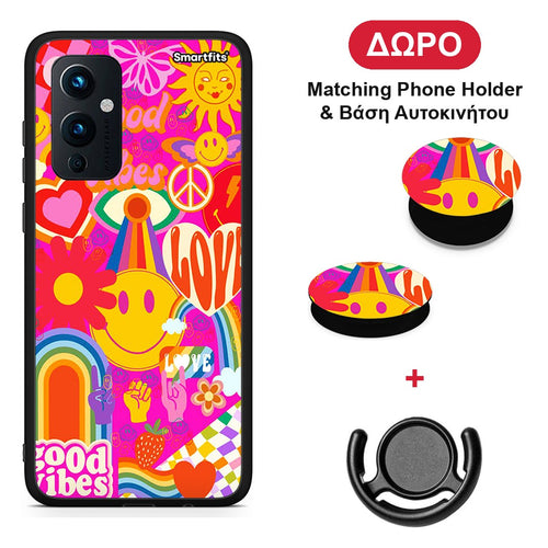 Hippie Love - OnePlus 9 θήκη + Δώρο Phone Holder & Βάση Αυτοκινήτου