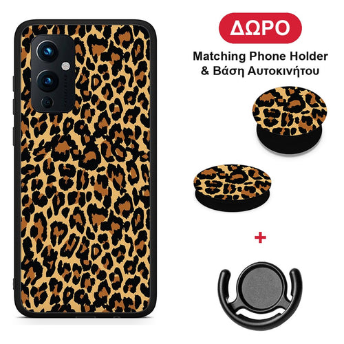 Animal Leopard - OnePlus 9 θήκη + Δώρο Phone Holder & Βάση Αυτοκινήτου