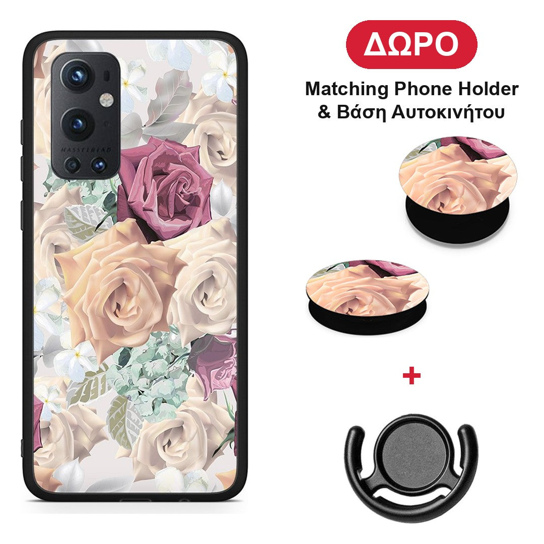 Floral Bouquet - OnePlus 9 Pro θήκη + Δώρο Phone Holder & Βάση Αυτοκινήτου