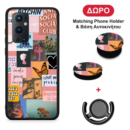 Collage Bitchin - OnePlus 9 Pro θήκη + Δώρο Phone Holder & Βάση Αυτοκινήτου