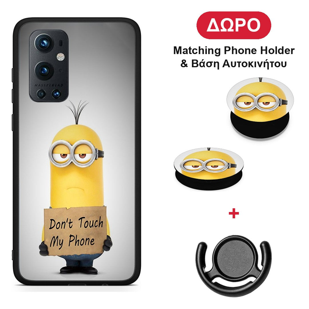Text Minion - OnePlus 9 Pro θήκη + Δώρο Phone Holder & Βάση Αυτοκινήτου