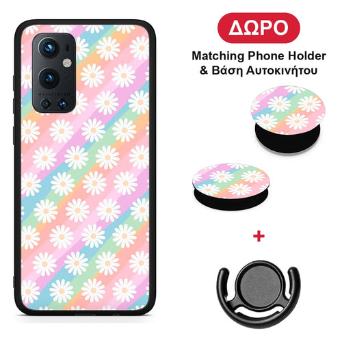 White Daisies - OnePlus 9 Pro θήκη + Δώρο Phone Holder & Βάση Αυτοκινήτου