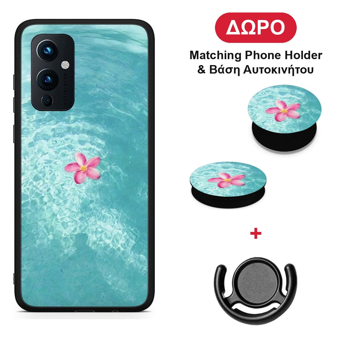 Water Flower - OnePlus 9 θήκη + Δώρο Phone Holder & Βάση Αυτοκινήτου