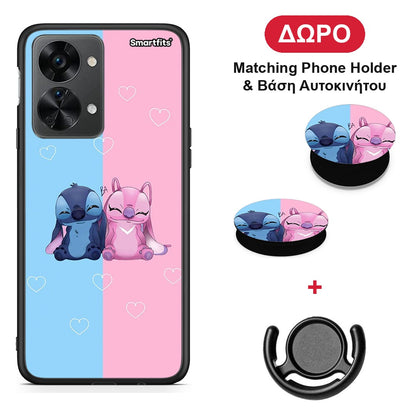 Stitch And Angel - OnePlus Nord 2T θήκη + Δώρο Phone Holder & Βάση Αυτοκινήτου