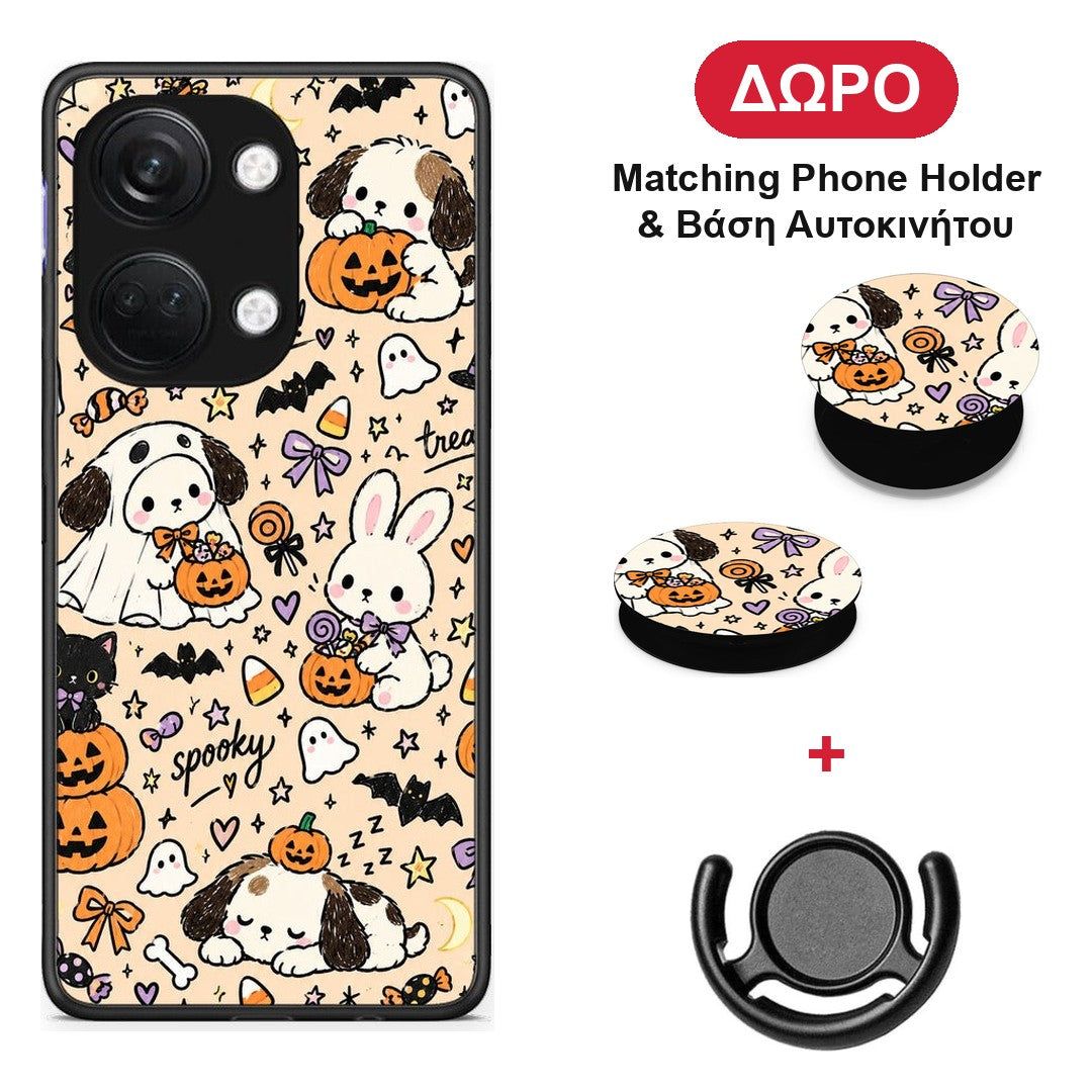 Halloween Puppies and Friends on Cream - OnePlus Nord 3 θήκη + Δώρο Phone Holder & Βάση Αυτοκινήτου