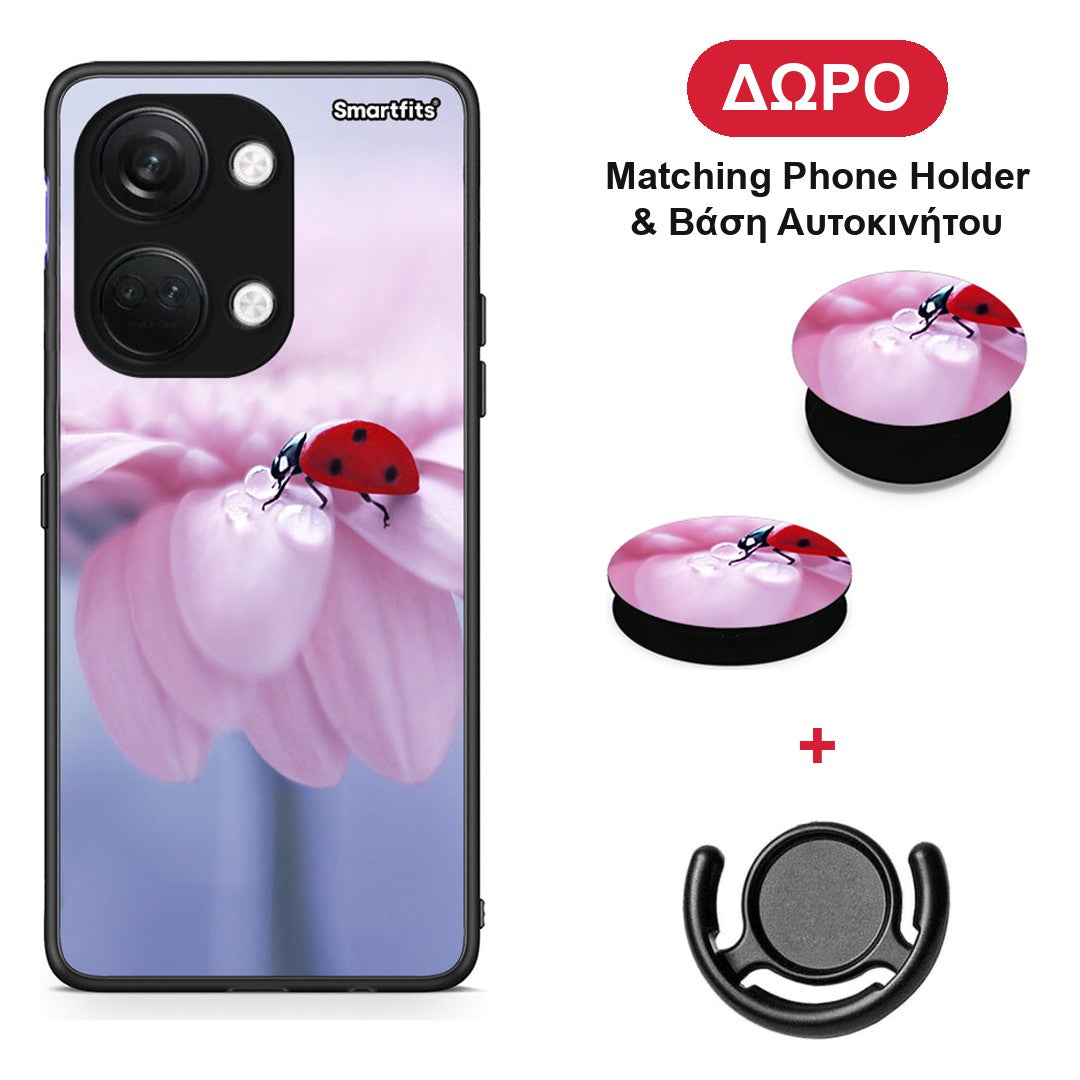 Ladybug Flower - OnePlus Nord 3 θήκη + Δώρο Phone Holder & Βάση Αυτοκινήτου