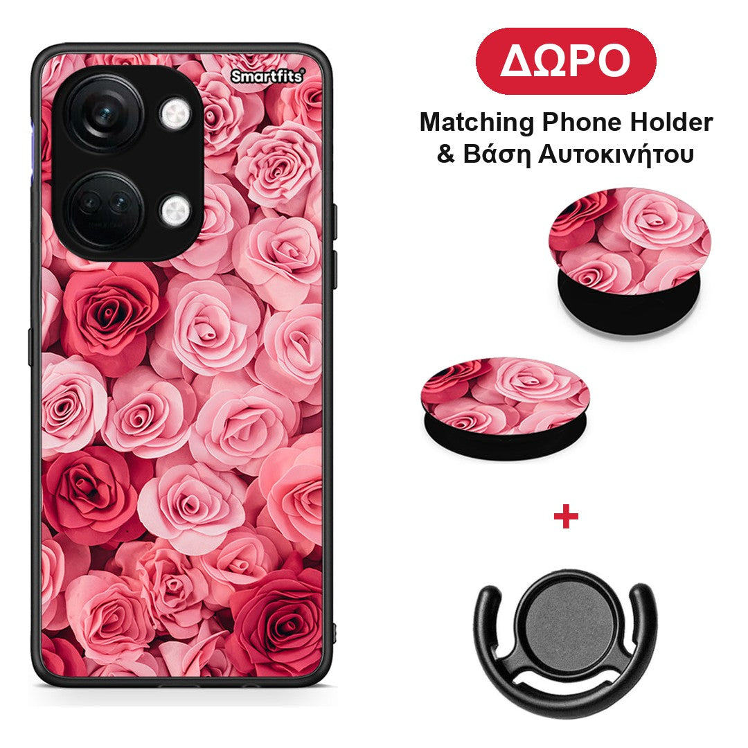 Valentine RoseGarden - OnePlus Nord 3 θήκη + Δώρο Phone Holder & Βάση Αυτοκινήτου