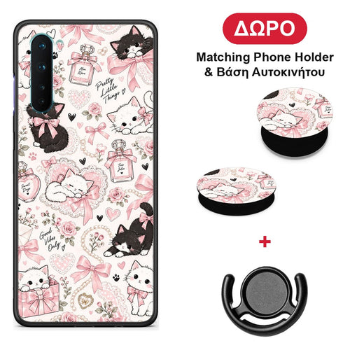 Pink Bows and Kittens Collage - OnePlus Nord 5G θήκη + Δώρο Phone Holder & Βάση Αυτοκινήτου