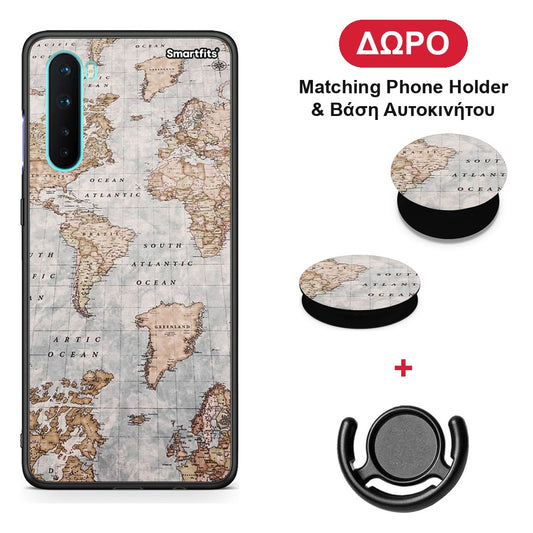 World Map - OnePlus Nord 5G θήκη + Δώρο Phone Holder & Βάση Αυτοκινήτου