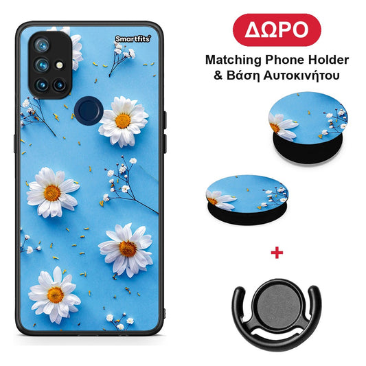 Real Daisies - OnePlus Nord N10 5G θήκη + Δώρο Phone Holder & Βάση Αυτοκινήτου