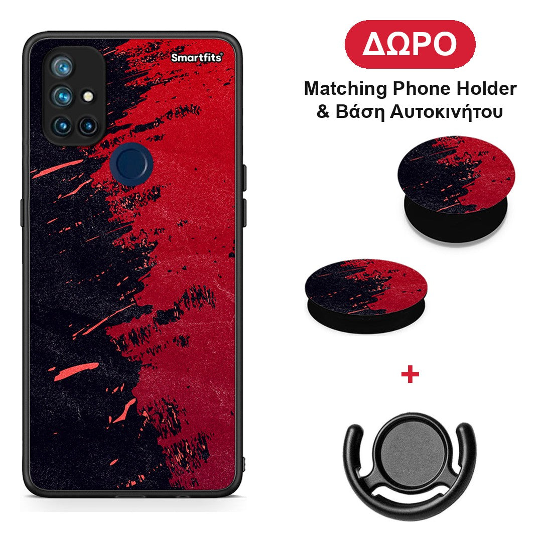 Red Paint - OnePlus Nord N10 5G θήκη + Δώρο Phone Holder & Βάση Αυτοκινήτου