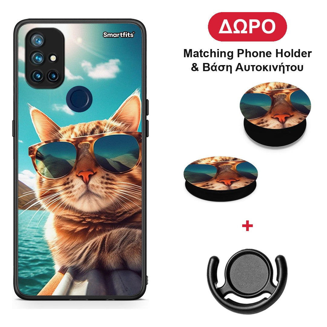 Summer Cat - OnePlus Nord N10 5G θήκη + Δώρο Phone Holder & Βάση Αυτοκινήτου