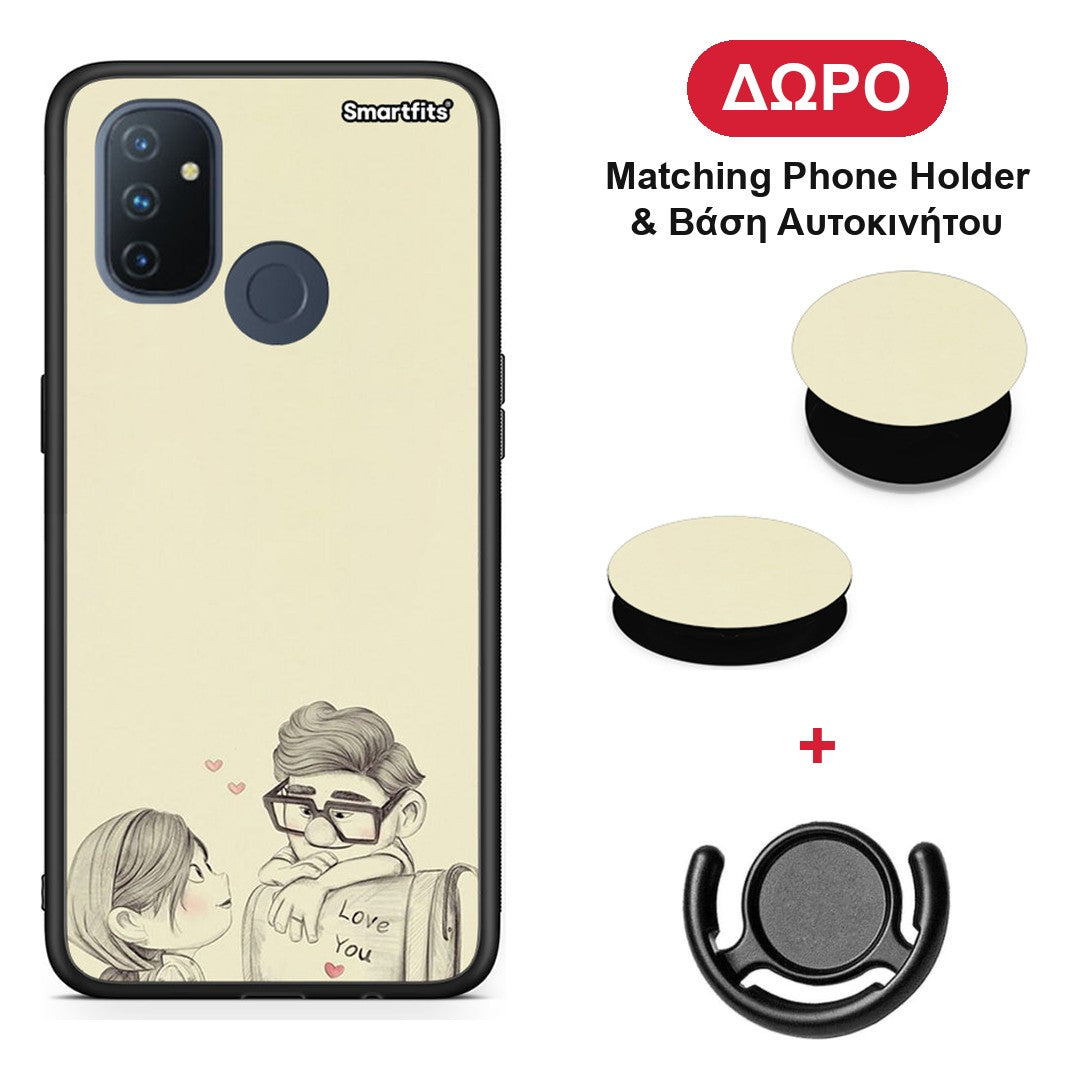 Carl And Ellie - OnePlus Nord N100 θήκη + Δώρο Phone Holder & Βάση Αυτοκινήτου