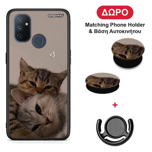 Cats In Love - OnePlus Nord N100 θήκη + Δώρο Phone Holder & Βάση Αυτοκινήτου