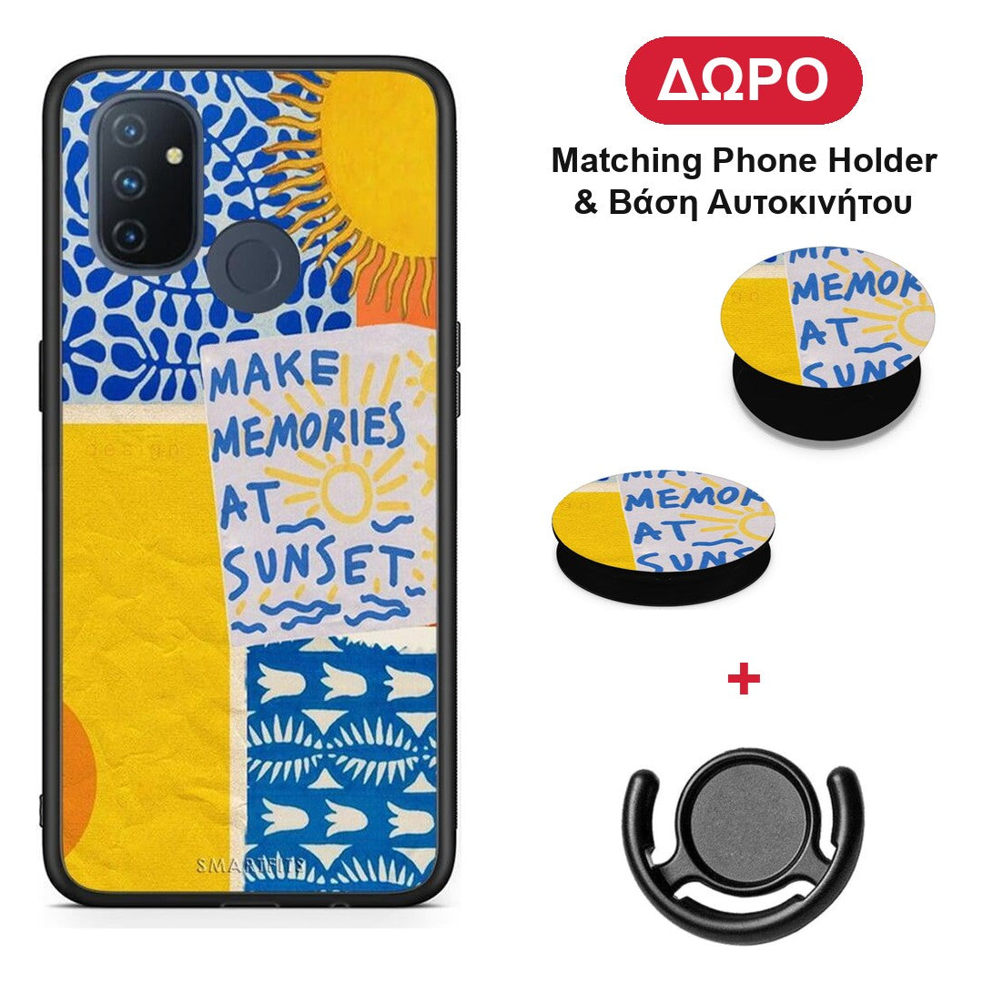 Sunset Memories - OnePlus Nord N100 θήκη + Δώρο Phone Holder & Βάση Αυτοκινήτου